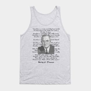 Harry S. Truman Portrait and Quote About Socialism Tank Top